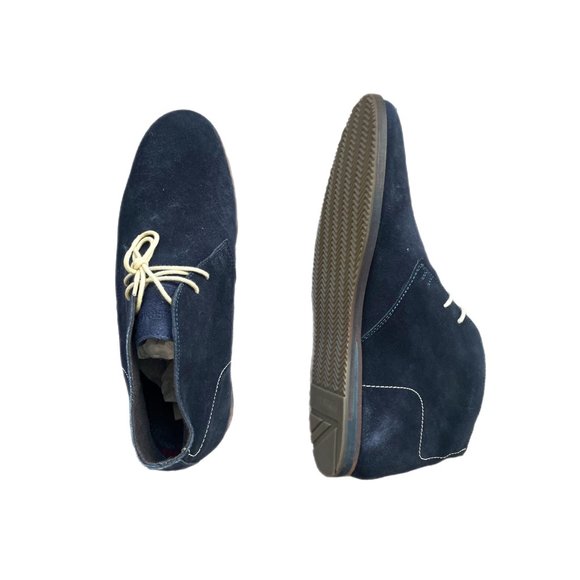 Ben Sherman Aberdeen brushed suede navy blue lace-up chukka ankle boots